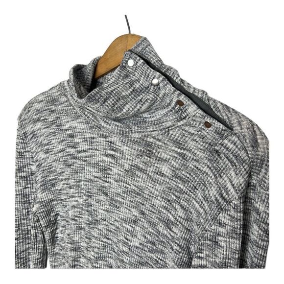 Anthropologie | Dolan Left Coast Snap-Neck Pullover Marled Gray Sweater | S - Picture 8 of 8
